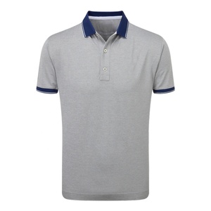 Polo de golf à manches longues décontracté pour homme 100% coton avec motif solide avec logo personnalisé - Product Image 1