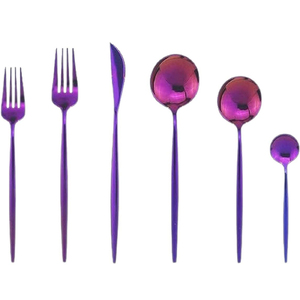 Flatware Stainless Steel Silverware Metal <b>Dinner</b> <b>Blue</b> Korean Style Wedding Bulk <b>Blue</b> Cutlery <b>Set</b> for <b>Dinner</b> Parties - Product Image 2