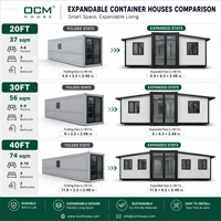 Casa Container Espandibile OCM 20ft, Montaggio Rapido, Casa Modulare Prefabbricata per Mercato UK e Germania, Casa Portatile Compatta, Ufficio da Giardino