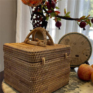 Panier de rangement en rotin naturel le moins cher fabriqué à la main au Vietnam - Product Image 3