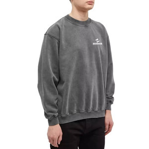 Les derniers sweats à col rond pour hommes imprimés personnalisés en usine pull en coton surdimensionné à la mode pour l'hiver Design à motif solide - Product Image 1