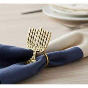 En gros, Anneaux de serviette flocon de neige en laiton doré, porte-serviettes élégants pour décoration de table de Noël, de mariage et de fête - Product Image 4