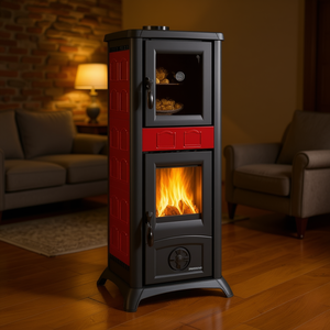 Estufa de Leña GEMMA FORNO .165 Bordeaux de 5 Estrellas y 7.3kW, Calefacción Elegante y Eficiente para el Hogar - Product Image 3