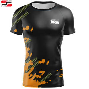 Trending Sublimation Printed Spandex Quick dry Unisex Compression Shirt Top <b>Short</b> <b>Sleeve</b> Sports <b>Base</b> <b>layer</b> Running Rash Guard - Product Image 1