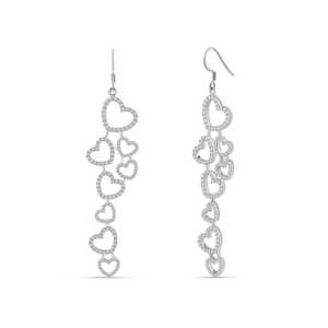 โอ้หัวใจของฉันต่างหูเพชรสีเงินสเตอร์ลิงประดับเพชร4.69กะรัตเกรด AAA - Product Image 2