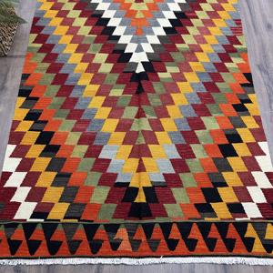 Turkish Rug, 4.3x11.2 ft <b>Runner</b> Vintage Rug, Kilim <b>Red</b> Orange Southwestern Rug - Product Image 2