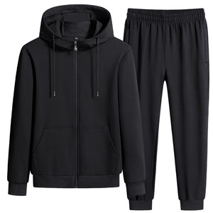 Ensemble de survêtement pour homme en coton personnalisé de haute qualité, sweat-shirt à fermeture éclair et pantalon de jogging, coupe-vent, livraison rapide - Product Image 1