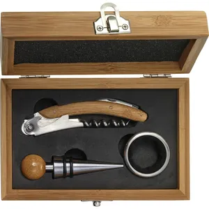 Set Vino Personalizzato in Bambù e Acciaio per Regali Aziendali - Product Image 2