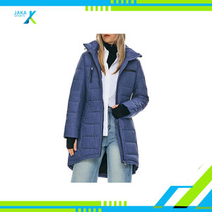 Chaqueta Larga Acolchada de Punto para Mujer, Cálida, con Capucha, Ajustada, Transpirable, Informal, a la Moda, para Clima Frío - Product Image 2