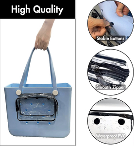 Ensemble de pochettes de rangement transparentes et étanches en EVA avec fermeture éclair, tendance, sécurisées, légères, pour boissons - Product Image 1