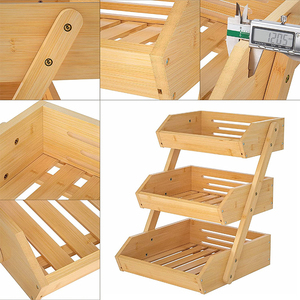 Cesta de bambú <span class=keywords><strong>para</strong></span> fruta, Bol <span class=keywords><strong>para</strong></span> <span class=keywords><strong>cocina</strong></span>, soporte de almacenamiento de verduras <span class=keywords><strong>para</strong></span> tienda de frutas, 3 niveles - Product Image 6
