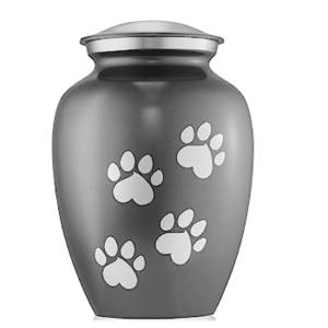 High Quality Brass Cremation <b>Pet</b> <b>Urns</b> With Paw Print Pewter And White Finished Metal Funeral Supplies For Human Ashes - Product Image 6