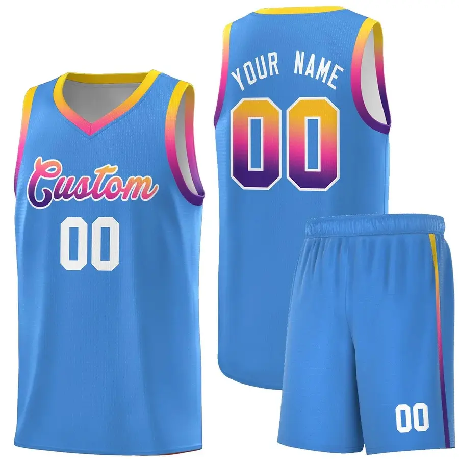 Wholesale V-Neck Breathable Jerseys & Shorts New Design Team Wear Sport Clothing Men Women Unisex Apparel Basketball Uniform Set