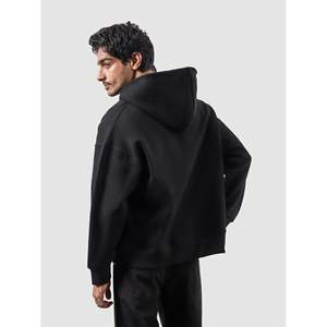 Solid Black French Terry Zipper Essential <b>Jacket</b> XXS to 6XL Acid Wash & Embroidered Patchwork <b>Lined</b> - Product Image 5