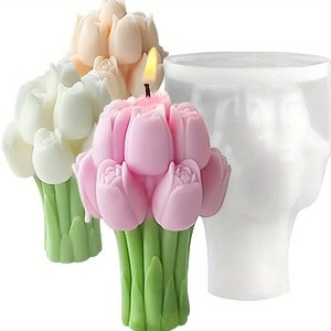3D khuôn Tulip bó hoa Silicone khuôn nến thơm, <span class=keywords><strong>l</strong></span>àm bằng tay, thích hợp cho ngày của mẹ và Ngày Valentine trang trí nội thất - Product Image 5