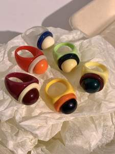 Anillos de Resina para Niñas y Niños, para Fiestas, Bodas, Anillo de Moda, Nuevo Diseño, Color Personalizable, Artesanía Bh - Product Image 3