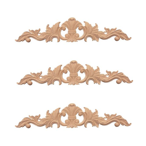 Appliques en bois massif sculptées pour meubles, décorations intérieures intemporelles et traditionnelles, appliques pour armoires - Product Image 1
