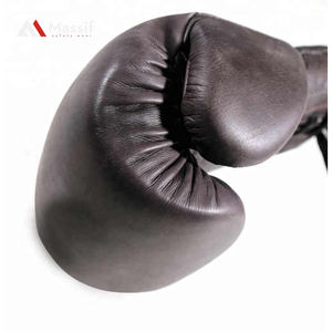 Guantes de boxeo con logotipo personalizado de cuero de vaca de alta calidad - Product Image 3