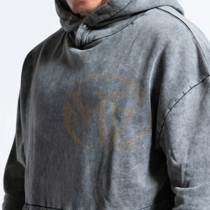 Sweats à capuche à séchage rapide et respirants, lavage à l'acide, impression personnalisée du logo, sweats à capuche pour hommes de haute qualité, lavage à l'acide - Product Image 5