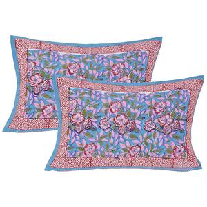 Purple 240 TC Super <b>King</b> <b>Size</b> Cotton Double Bed <b>Sheet</b> with 2 Pillow Covers Jaipuri Hand Block Print Floral Design ALDB1001 - Product Image 6