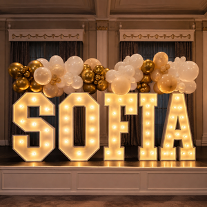 <span class=keywords><strong>Letras</strong></span> LED Grandes para Decoración, <span class=keywords><strong>Letras</strong></span> <span class=keywords><strong>Gigantes</strong></span> <span class=keywords><strong>DIY</strong></span> SOFIA para Baby Shower, Decoración de Fiestas de Cumpleaños, Número Luminoso - Product Image 1