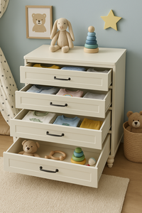 Commode de rangement Arion Kids Alin - Design moderne en MDF - Pieds en bois - Commode à tiroirs spacieuse pour adolescents et adultes - Product Image 2