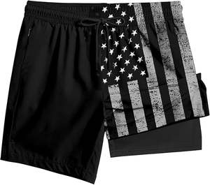 Nouveaux shorts de sport 2 en 1 pour la course à pied, entraînement, séchage rapide, poche latérale zippée, gym, fitness, basketball, polyester, shorts de course pour hommes - Product Image 1