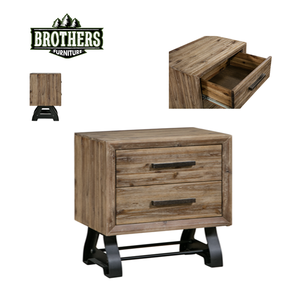 Solid <b>Wood</b> 2-<b>Drawer</b> <b>Bedside</b> <b>Table</b> <b>with</b> Wardrobe Storage Platform Luxury Modern Design for Home Bedroom Furniture Made Viet Nam - Product Image 5