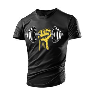 Camiseta de gimnasio de entrenamiento físico para hombre de alta calidad Camiseta de compresión con estampado de logotipo personalizado en stock Varios tamaños disponibles - Product Image 5