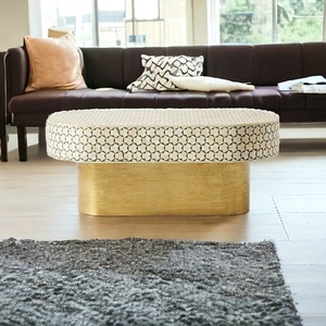 Mesa de Centro Decorativa con Incrustaciones de Hueso para Sala de Estar y Salón - Product Image 1