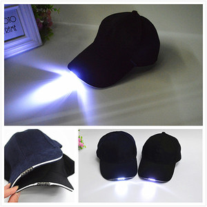 5 gorra de béisbol LED con linterna alimentada por batería ajustable camuflaje pesca y sombrero de camping gorra deportiva personalizada - Product Image 3