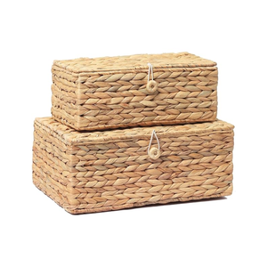 Organisateur de cuisine en gros à bas prix Boîte de rangement en jacinthe d'eau avec couvercle faite à la main par des artisans vietnamiens - Product Image 3