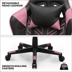 OEM Factory Gamer Wholesale <strong>Pink</strong> Gaming <strong>Chair</strong> with Head Pillow - Product Image 5