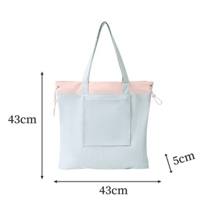 Polyester Tote Bag 43cm X 43cm X 5cm Zipper Closure Multiple Pockets Unisex Minimalist Style Soft Handle Interior Pocket - Product Image 4
