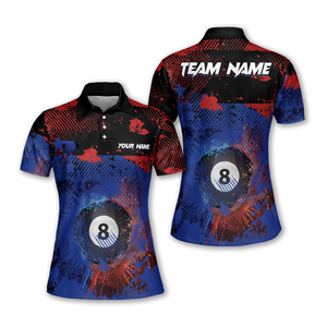 Polos Unisex de Talla Grande, Reversibles, Ligeros, de Secado Rápido, Transpirables, 100% Poliéster, Diseño de Billar, Estampado por Sublimación - Product Image 4