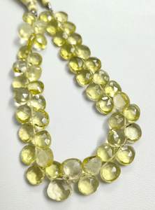 Quartz citron naturel à facettes en forme de coeur perles 8.5-10mm 8.5 "brin haut de gamme 120 carats pierres précieuses en vrac pour la fabrication de bijoux à bricoler soi-même - Product Image 4