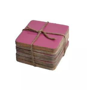 Natural Wooden Table Decorative Square Tea Coffee Serving Plate Coasters At Affordable Price Square Beech Wood Tea Cup <b>Mats</b> Pads - Product Image 2