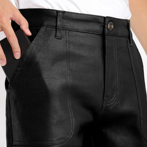 กางเกงสเวตเตอร์ถักตรงลายทางทรงโค้งสำหรับผู้ชายกางเกงทรงแบ็กกี้ทรงขากว้างมีซิปด้านข้างแบบลำลอง - Product Image 5