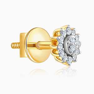 Delicados Pendientes de Pétalos de Margarita Dorados Adornados con Finos Diamantes, Perfectos para Regalos y Celebraciones Especiales - Product Image 5