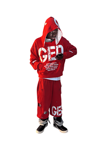 OEM High Quality Hooded <b>Vintage</b> Washed Streetwear Tracksuit Men Custom Print <b>French</b> Terry Distressed Sweatshirt Shorts Set - Product Image 4