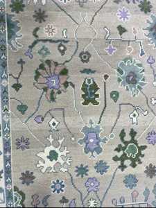 9 'x16 Chrome Soft Wool Anudado a mano Oushak Alfombras y juegos de área flexibles Tamaño y color personalizables - Product Image 5