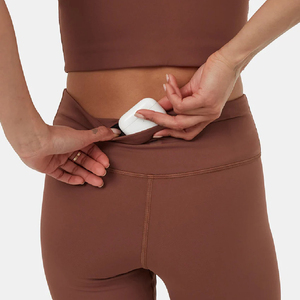 100% coton Leggings avec poche femmes doux collants d'entraînement Fitness tenues pantalons de Yoga taille haute vêtements de sport Spandex Leggings - Product Image 1