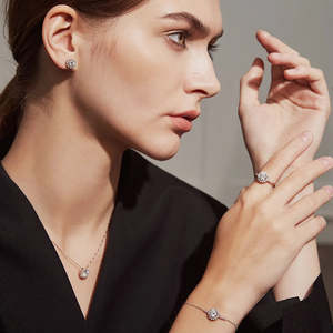 NOVAMART Fine 1 Ct Round Moissanite <b>Bracelet</b> 925 Sterling <b>Silver</b> with Adjustable Flower Pattern Elegant Women's <b>Bangles</b> Wholesal - Product Image 5