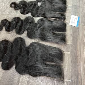 Fermeture de haute qualité vapeur naturelle vague de corps Afro Style HD pour dentelle frontale faisceau cuticule aligné en vrac Extensions de cheveux humains - Product Image 2