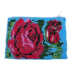 Nouveau Design Artisanat Perlé Jaune et Rouge Perlé Rose Broderie Petit Portefeuille Sac À La Mode Fantaisie Élégant Dernier Par Hiba Enterprises - Product Image 3
