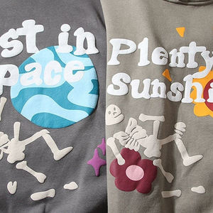 2023 Customized <b>Men's</b> Oversize Fleece Pullover <b>Hoodie</b> Best Quality Casual Top with Puff Printing Winter Hooded Collar Solid - Product Image 5