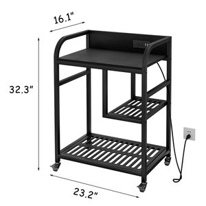 Suoernuo Nhà Văn Phòng Di Động Bảng Lưu Trữ Tổ Chức Kệ Máy Tính Để Bàn <span class=keywords><strong>CPU</strong></span> Shredder Máy In Đứng Với Ổ Cắm Điện - Product Image 5
