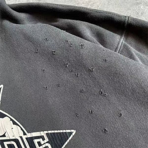 ชุดวอร์มผู้ชายแบบหนา ผลิตตามสั่ง ขายส่ง คุณภาพดีที่สุด พิมพ์ลาย DTG แบบแตก ลุควินเทจ ซักแล้ว ผ้าฝ้าย 100% แฟชั่นสตรีทแวร์ - Product Image 4