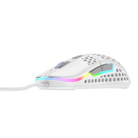 Ratón para Juegos con Cable CHERRY XTRFY M42 RGB Ultraligero Blanco con Sensor Pixart 3389 y Carcasa Ajustable (2 Tamaños)
