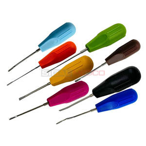Elevador de extracción de dientes dentales, juego de selección de raíz con mango de plástico, elevador de luxación codificado por colores, paquete de 8 instrumentos médicos - Product Image 4